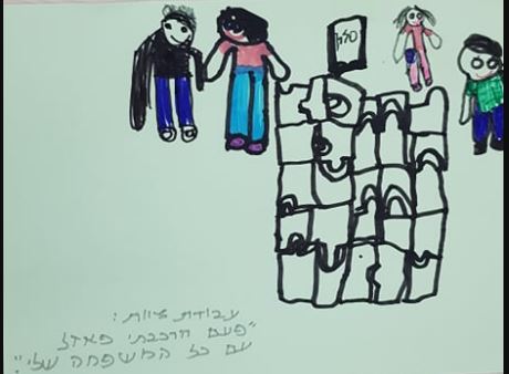 ילדי גן דרור באשדוד ציירו סיטואציות מעבודת צוות בעקבות הספר שני אחים
